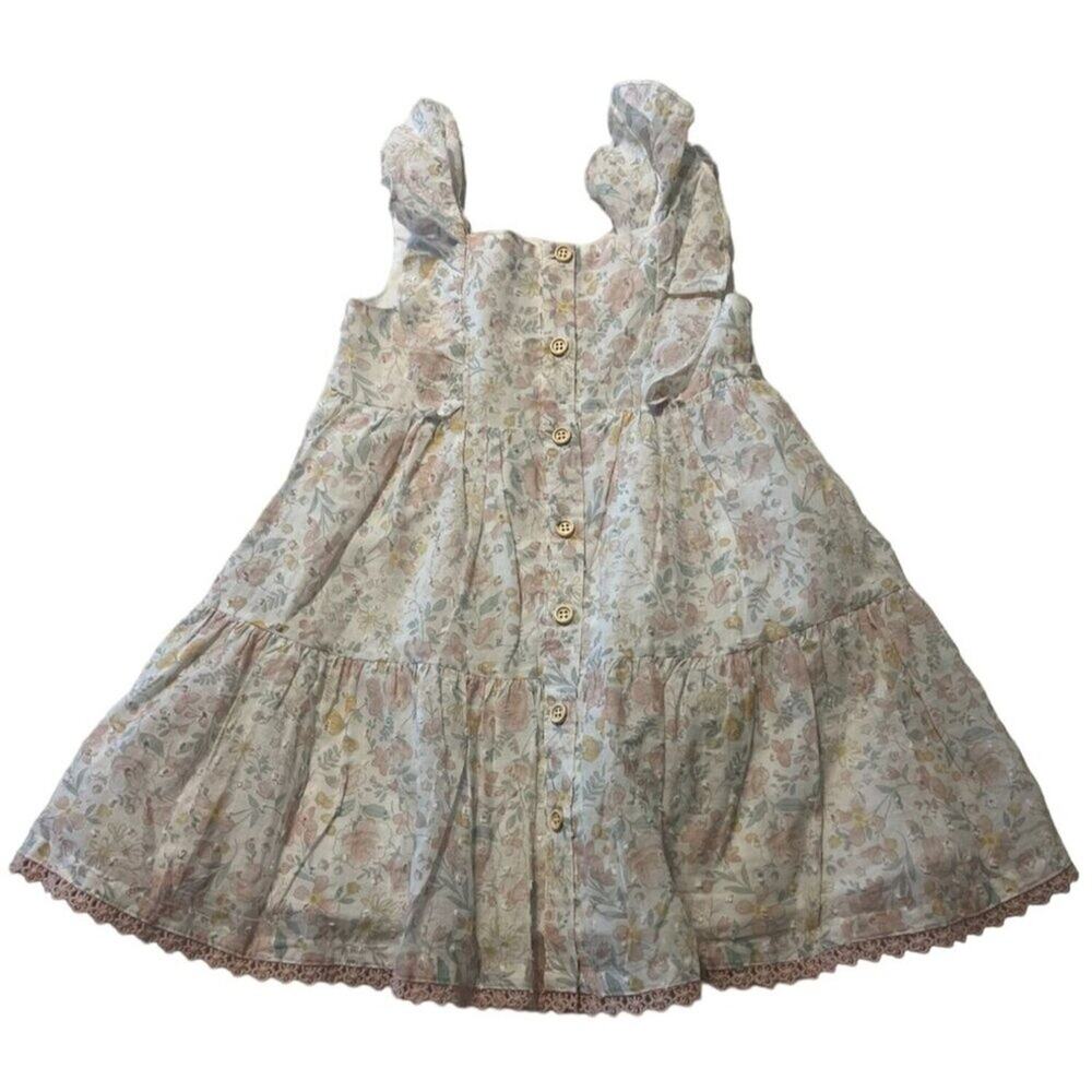 Catharine Malandrino Dress Girls Size 2T Floral Dainty Boho Spring Summer Lined - Picture 2 of 9